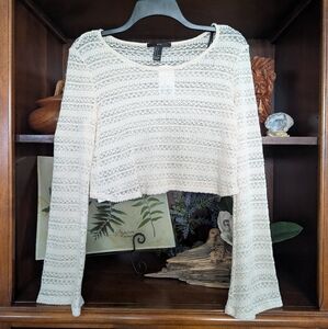 Women's Cream Cropped Top Size Small